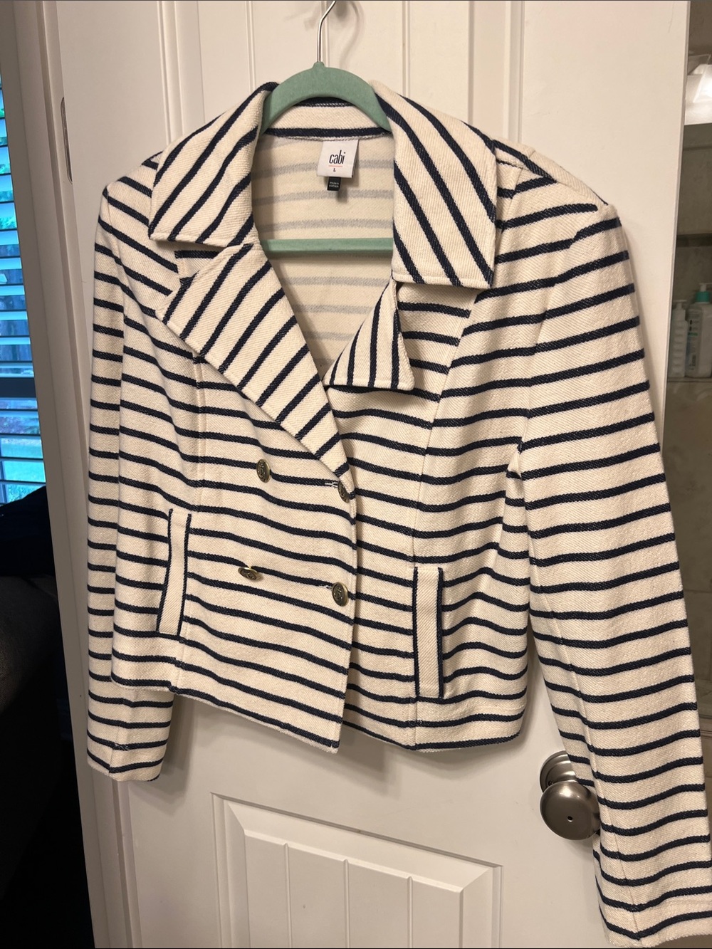 CAbi Navy & Ivory Even Keel Blazer